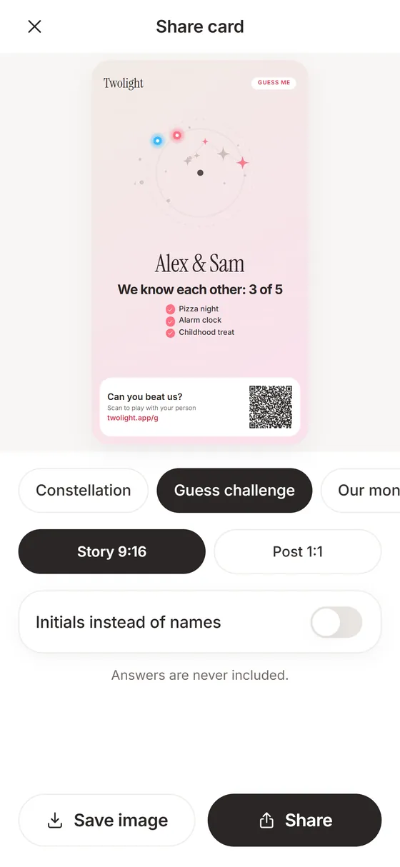 What is the Guess challenge card?